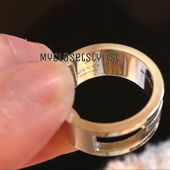 SOLD-Gucci Sterling Silver G Logo Ring 6.5 925RARE - Picture 2 of 6